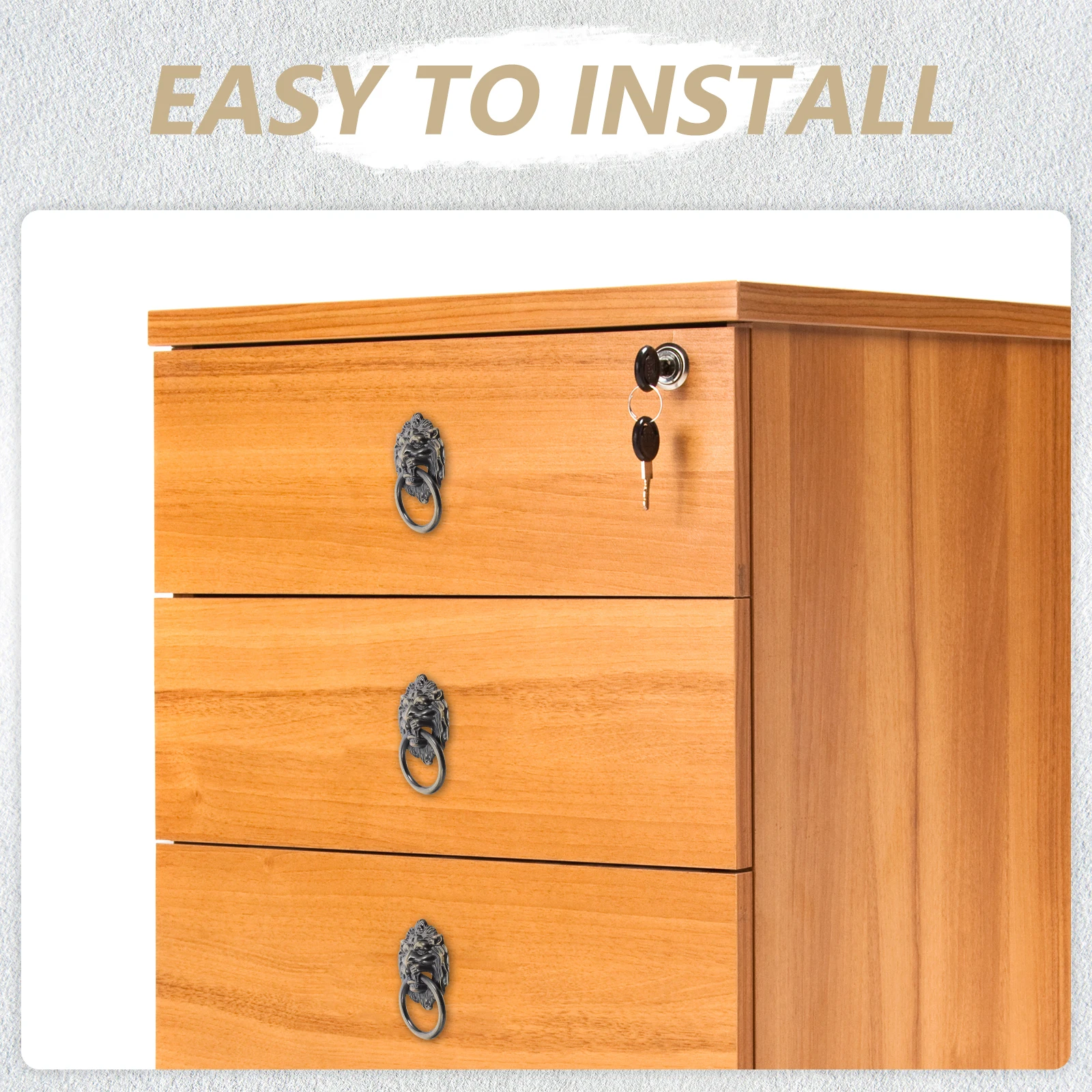 

6Pcs Retro Lion Head Pull Handles Chinese Style Cabinet Knobs for Drawer Wardrobe Cupboard Door Decorative Furniture