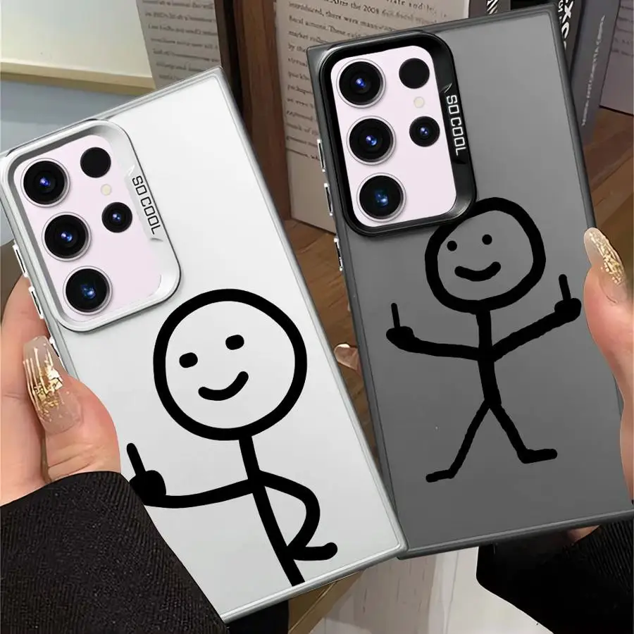 Finger People Stickman Phone Cover Case for Samsung Galaxy S26 Note 20 Ultra S25Edge S21 S22 Ultra S24 FE S23 S25 S20 FE