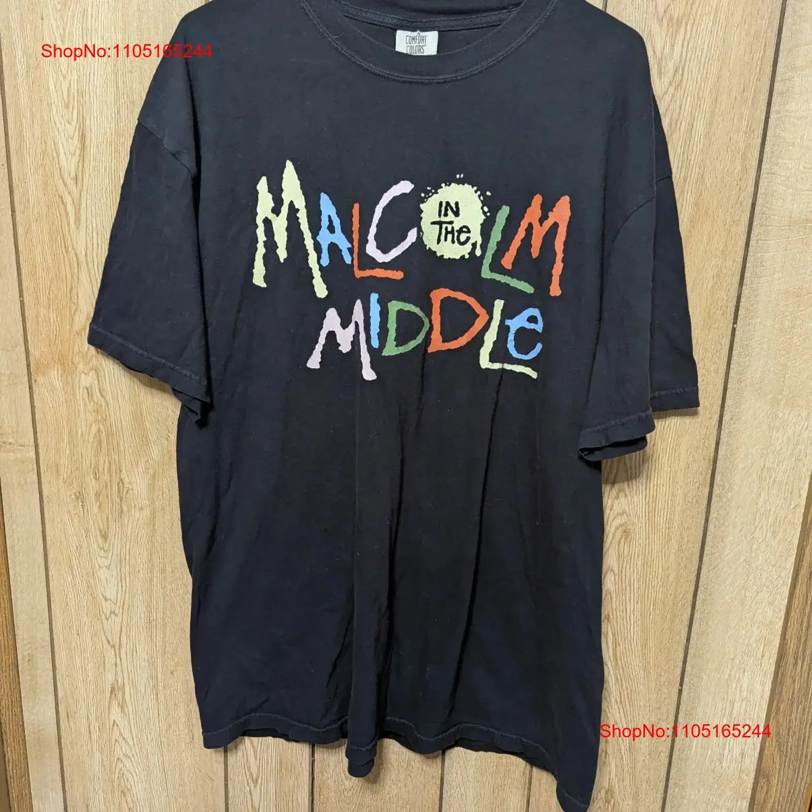 

Malcolm In The Middle TV Show Black T Shirt great condition size XL vintage Washed Breathable graphic Stretched Soft Casual