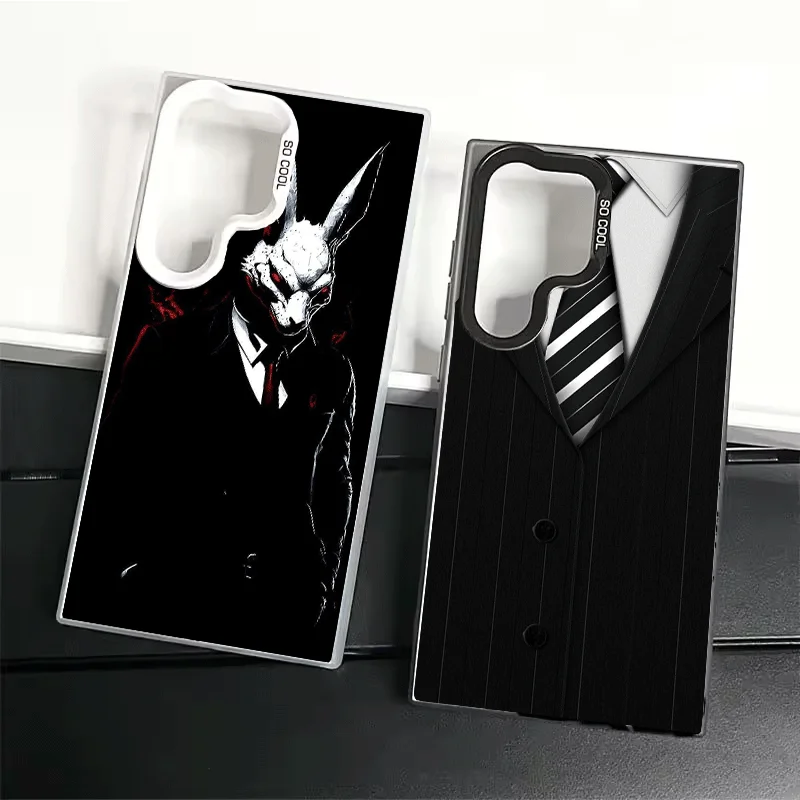 Man Suit Shirt Tie Cool Soft Phone Case for Samsung Galaxy S24 S25 FE S26 Edge S23 Ultra S22 Plus S21 + Shockproof Cover Back Sh