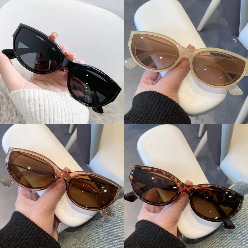 Radfahren 4 stücke Retro Cat Eye Frauen Sonnenbrille Mode Kleine Rahmen High-end-Trend Zubehör Vintage Marke Sonnenbrille UV beständig