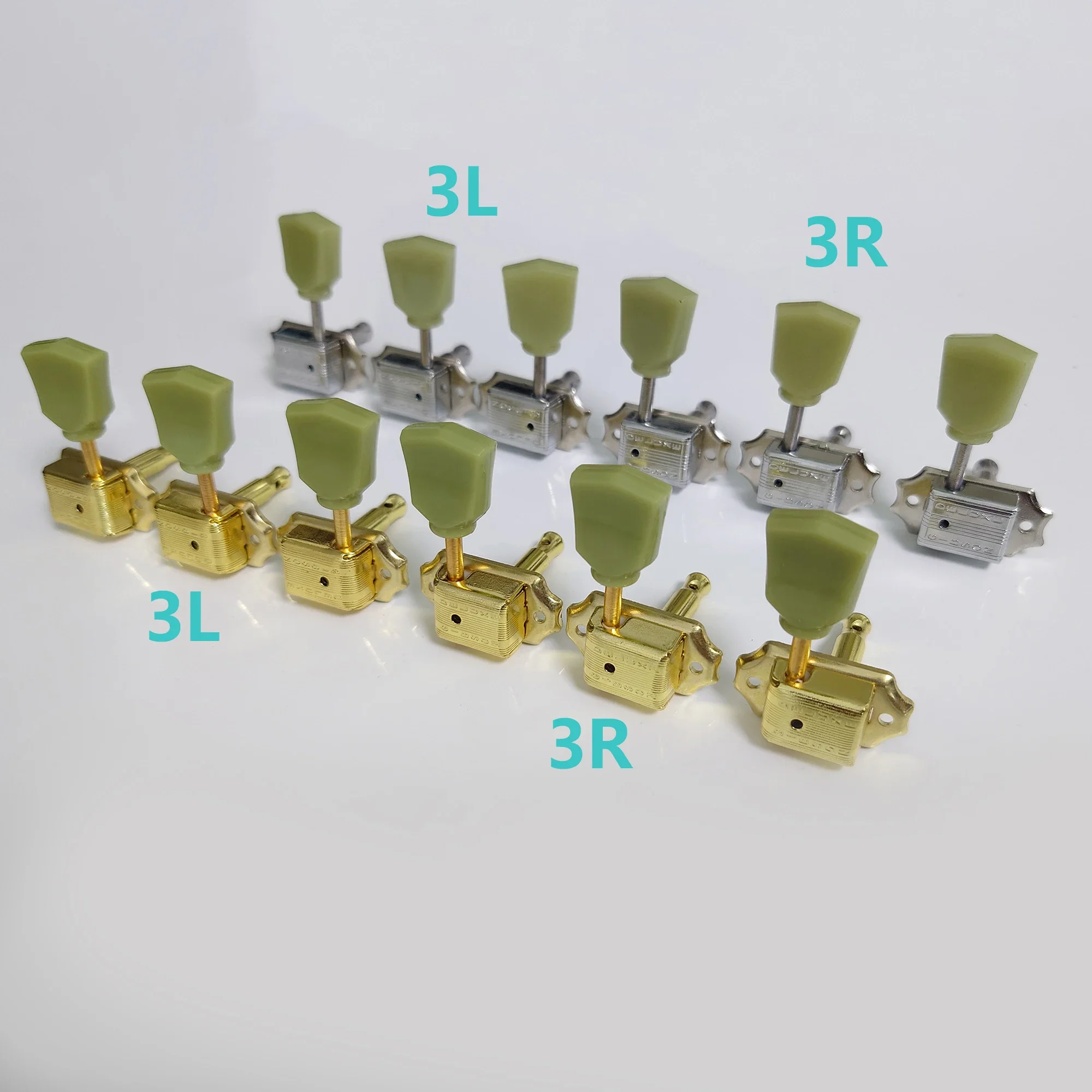 Deluxe Vintage Guitar Machine Heads Tuners Tuning Pegs 3L + 3R Gold Chrome  Guitar Part for 6 String Electric guitars Replacemen