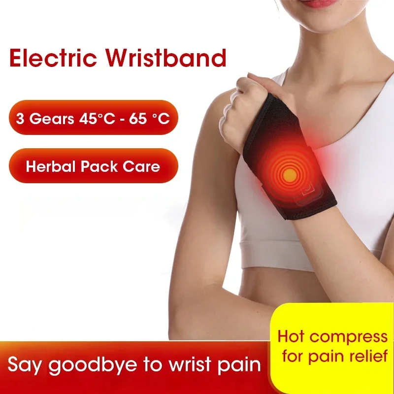 

Electric Wrist Warmer USB Heater Wrist Heating Wrap Brace Hot Compress Therapy Wrist Warmer Joint Protector Support Pain Relief