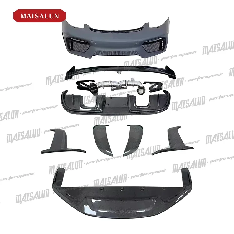 GT4 RS Style Body Kit For Porsche 718 Cayman Boxster Bumper Front Lip Rear Diffuser Vent Spoiler Car Bumper