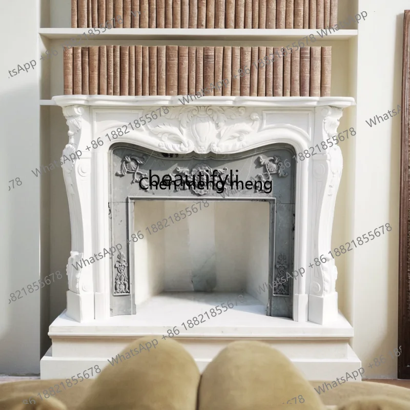 Y183Marco mármol piedra de jade blanco marco decorativo europeo para chimenea Quyang tallado personalización
