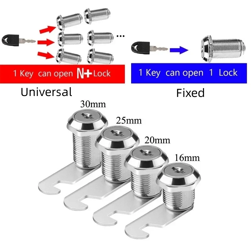 10 SET key 16/20/25/30mm Drawer Locks With 2 Keys Lock Furniture Hardware Door Cabinet Lock For Office Desk Letter Box Cam Locks