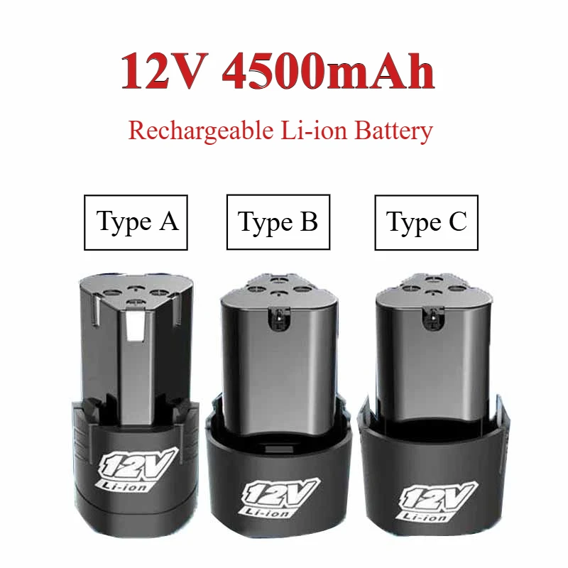 12V 4500mah Rechargeable Li-ion Batteries for Power Tools Electric Drill Electric Screwdriver 12V Batteria 18650 Battery Pack
