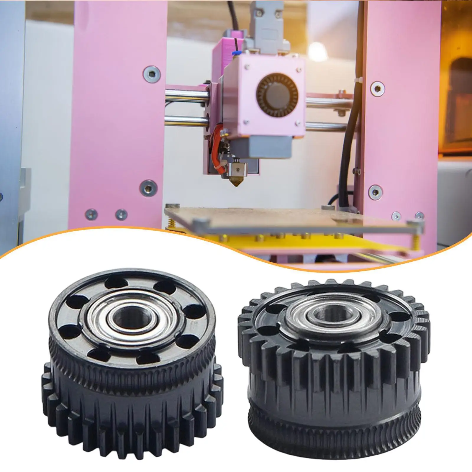 2 Pieces Extruder Gear Easy to Install Wear Resistance Spare Parts Replacement Professional 3D Printer Accessories for K2 Plus