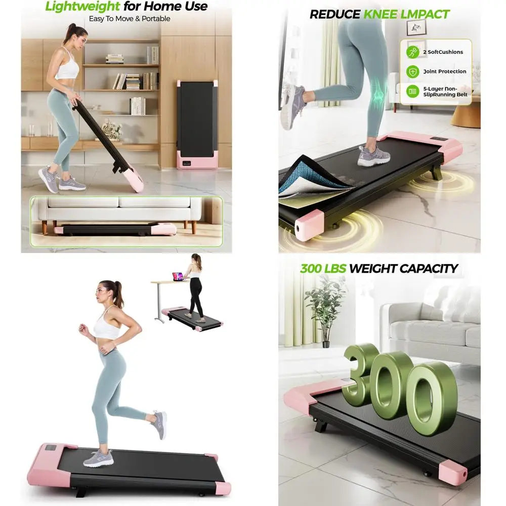 

Compact 3-in-1 Treadmill for Desk Use, Portable with Remote, 2.5 HP Quiet Motor, LED Display, Supports 300 lbs