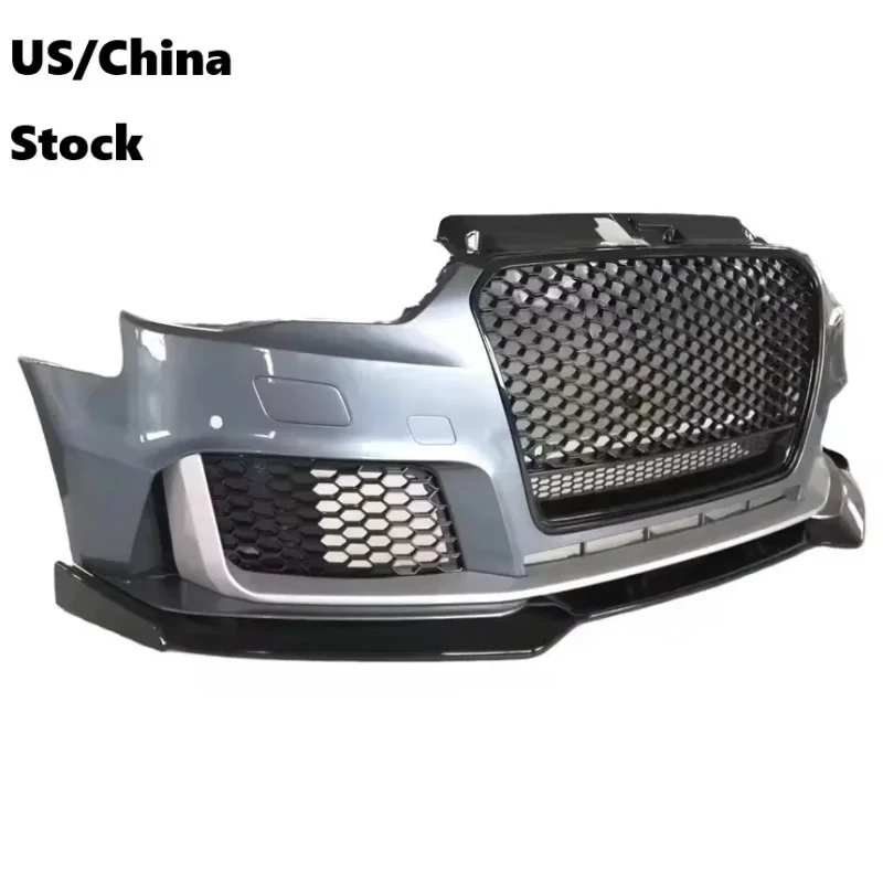 

Suitable for Audi A3 S3 8V 2013 2014 2015 2016, Factory Quality RS3 Style Assembly with Grille & Lip Front Rear Bumper