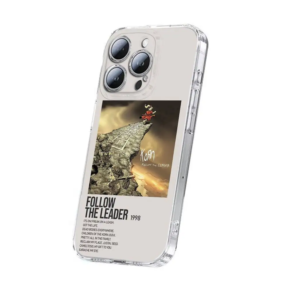 K-Korn Issues Follow the Leader Funda de teléfono para iPhone 17,16,15,14,13,12,11,Plus,Pro,Max,Plus,E,Air,Mini transparente
