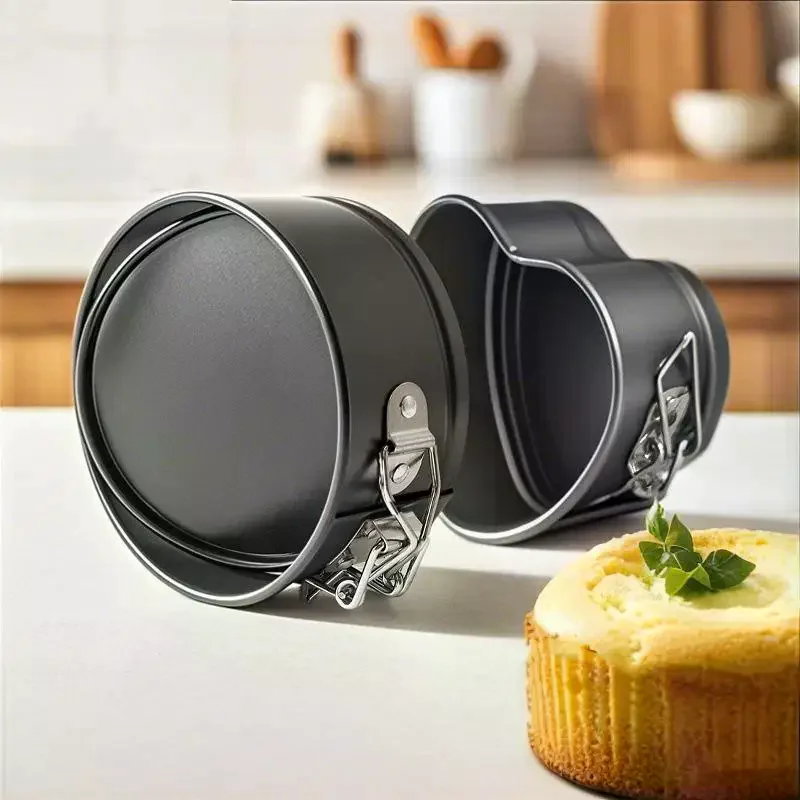 Round Springform Cake Pan Non Stick 8 Inch Removable Bottom For Baking Cheesecake Dessert At Home