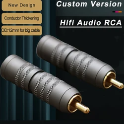 4pcs Male RCA Plug 12mm OD Brass Shell XSSH DIY HIFI Audio Video Amplifier Gold Plated Connector Jack for Big Audio Signal Cable