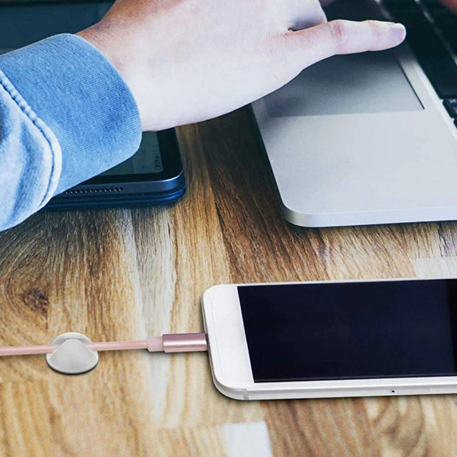 10Pcs Desktop Cable Organizers Easy-to-Use Adhesive Wire Clips for Home Office Desk Car Garden Safety Cord Management
