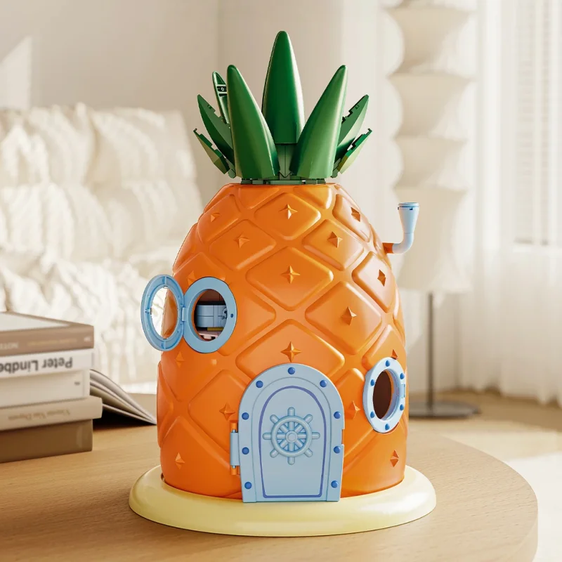 AREA X SpongeBob SquarePants Pineapple House Model Building Blocks Folding Assembled Toys Ornaments Children's Gifts