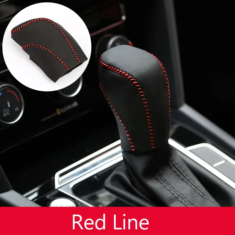 ل Volkswagen VW Polo 6R 6C Tiguan MK2 Golf 6 7 MK6 MK7 باسات B7 B8 الجلود سيارة والعتاد التحول طوق المقبض غطاء رأس الملحقات