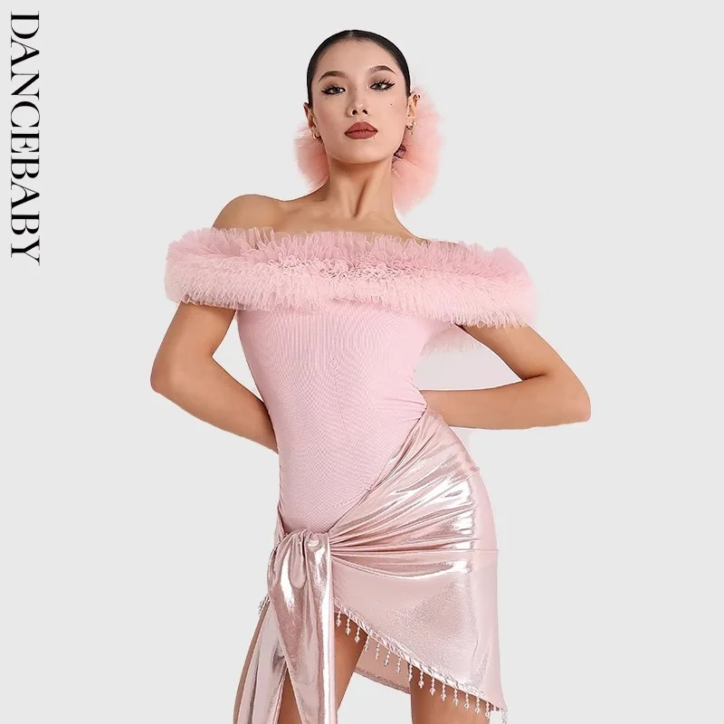 Costume de danse latine professionnel personnalisé, haut Standard National, vêtements pour femmes, robe de danse pour adultes, combinaison body