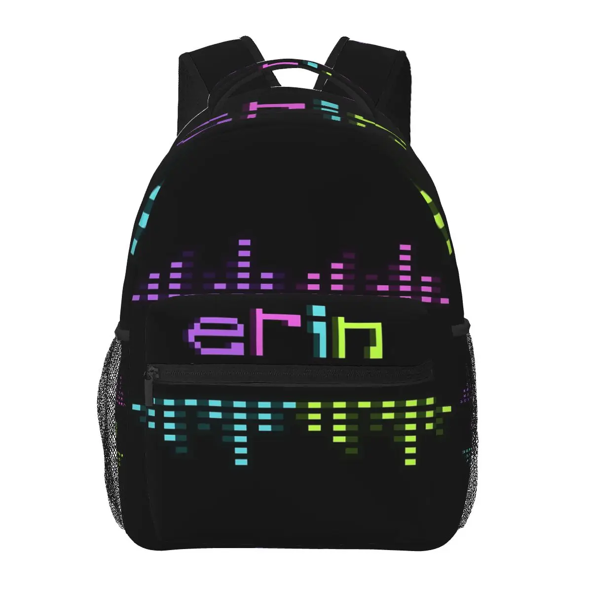 Pixel Equalizer Personal Name Erin Backpacks Boys Girls Bookbag Children School Bag Cartoon Rucksack Shoulder Bag Large Capacity