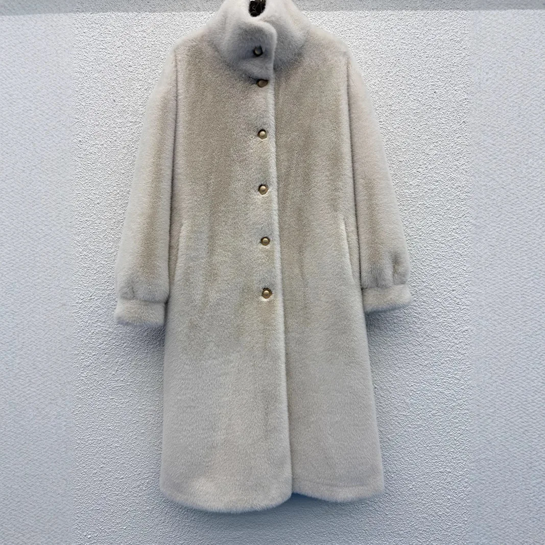 

Fur and Fur One-Piece Coat for Women Autumn and Winter New Fashion Versatile Elongated Thick and Warm Top