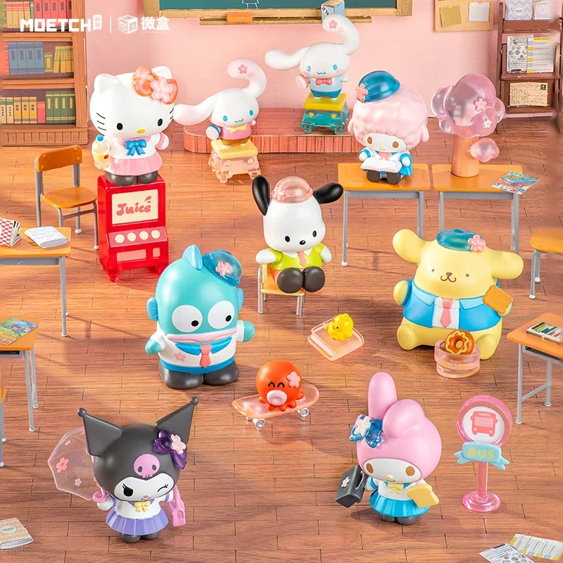 

Sanrio Star Academy Micro Box Blind Box Коллекция Hello Kitty Kuromi Pochacco Подарки Игрушечная модель Аниме Фигурки Соберите украшения