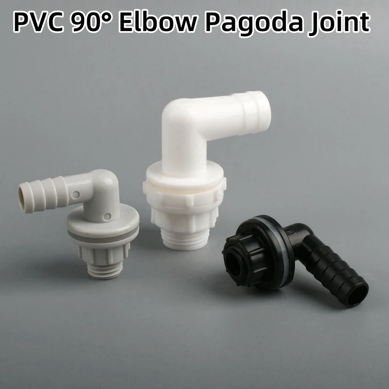 1 ~ 50 szt. 3/8 3/4 do 14/20mm PVC 90 °   Kolanko Pagoda Złącze Akwarium Akwarium Odpływ Wlot Wlot Złącze Wody Nawadniające