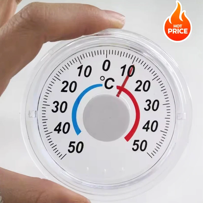 No Battery Dial Thermometer Indoor Outdoor Window Wall Mount -50C To 50C Temperature Gauge Gift for Home Office Use