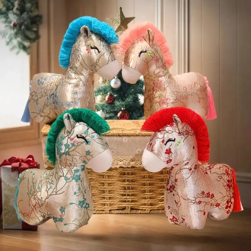 حلقة مفاتيح على شكل حصان كرتوني، دمية محشوة على شكل حصان قطيفة رائعة، مثالية للتعليق على الحقائب أو السيارات #3