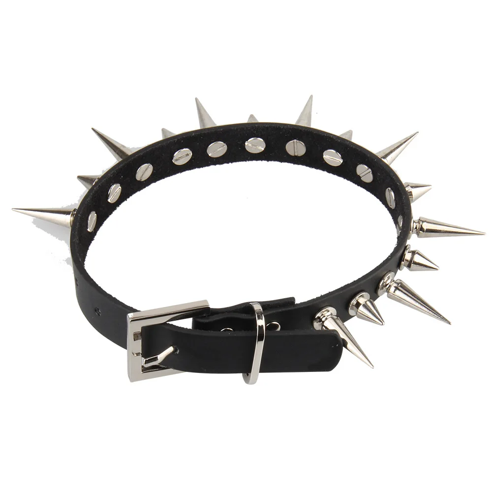 Choker Collar with Spikes Rivets Women Men Emo Studded Chocker Necklace Goth Jewelry