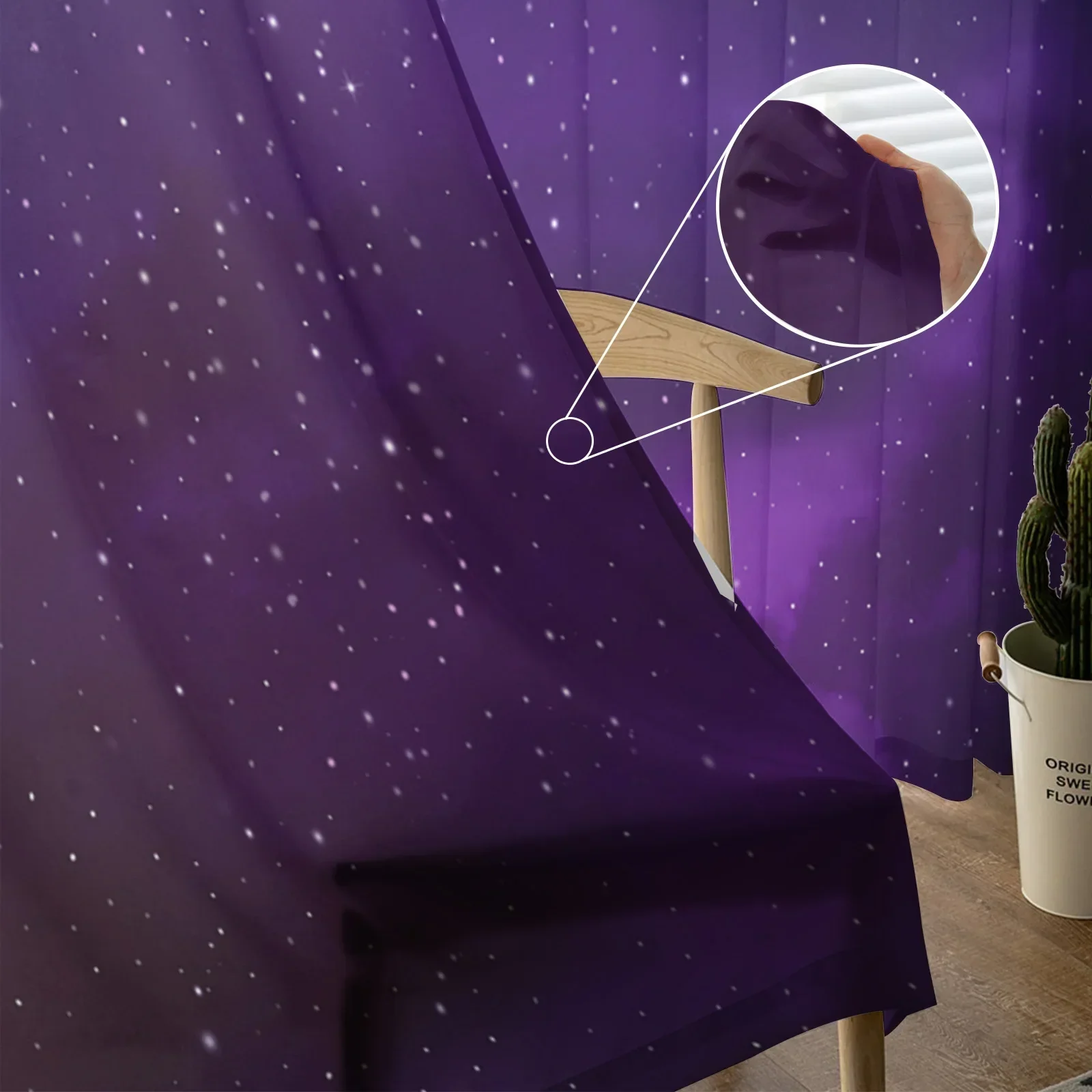 Purple Galaxy Planet Sheer Curtains Living Room Window Tulle Curtains For Bedroom Kitchen Home Decoration Voile Drapes