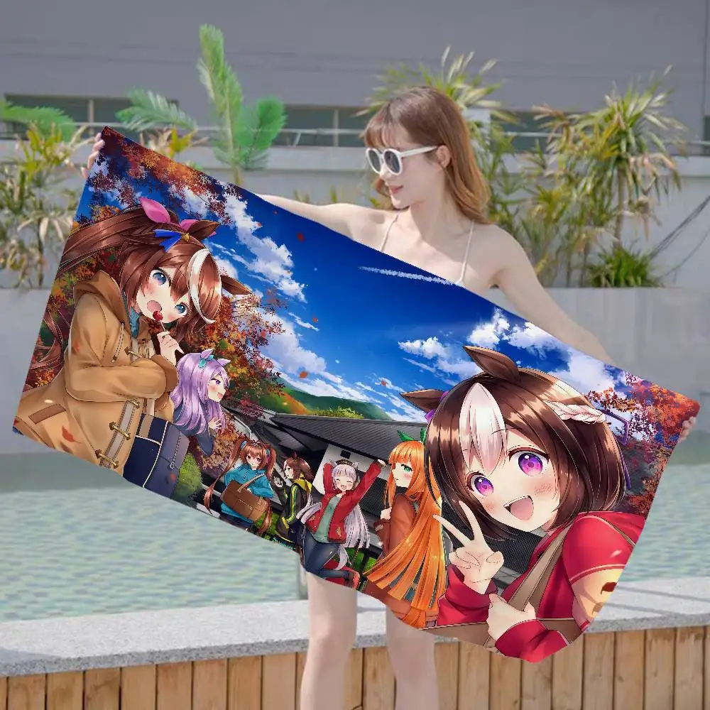 P-Pretty Derby Cartoon Microfiber Blanket Quick Drying Beach Towels Oversized Printing Super Absorbent Pool Towel Blanket