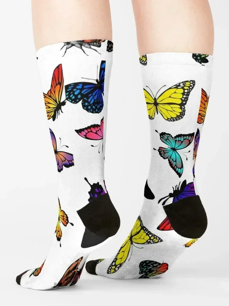 Butterfly Socks luxe Rugby gifts cartoon Man Socks Women's