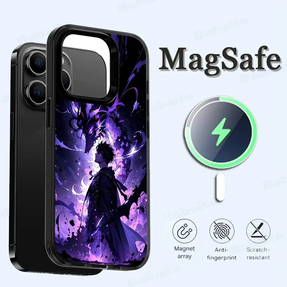 Quente clássico s-solo l-nivelamento anime caso de telefone magnético para iphone 16 14 13 12 15 pro plus para magsafe capa de carga sem fio