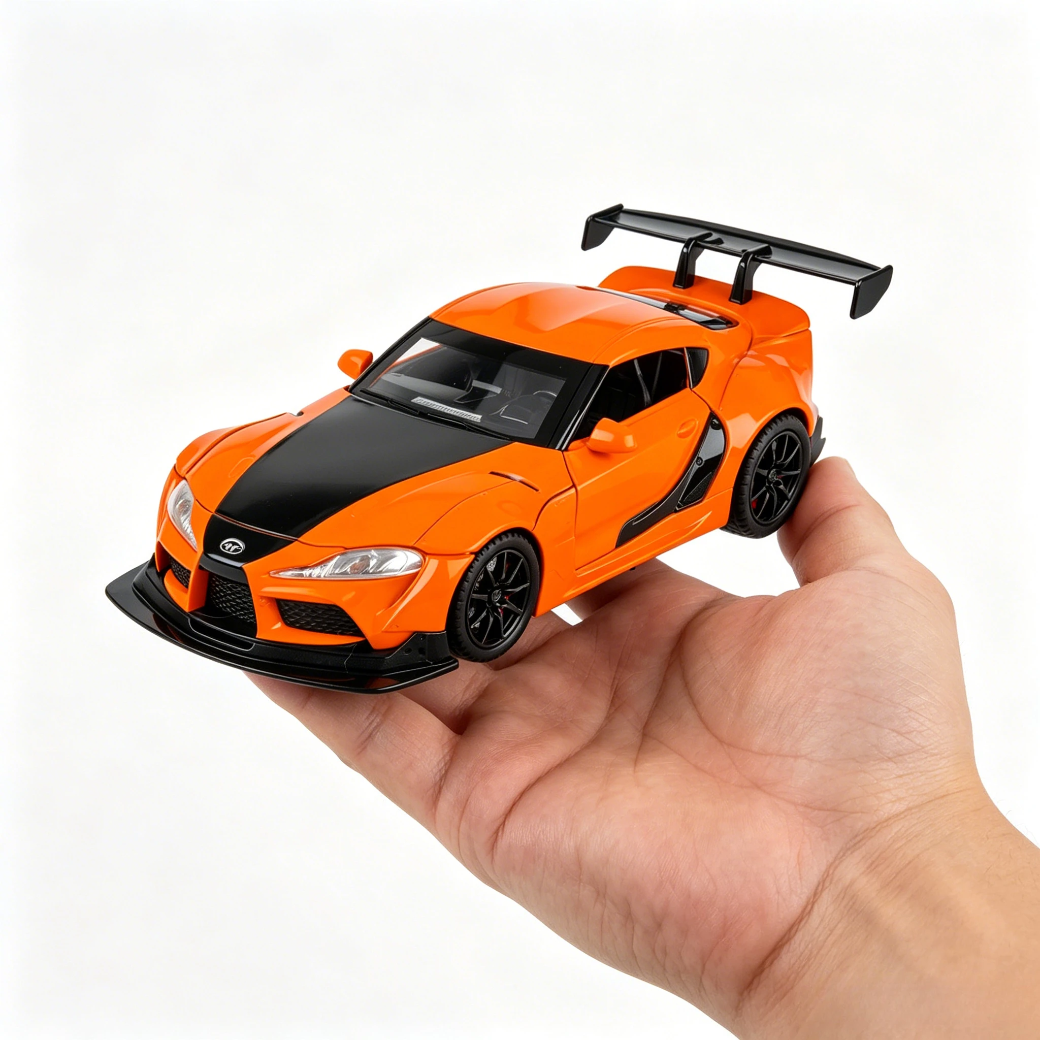 

1:22 Supra GTR Alloy Diecasr Sports Car Model Toys 4 Doors Opened with Sound Light Pull Back Miniature Vehices Popular Ornaments