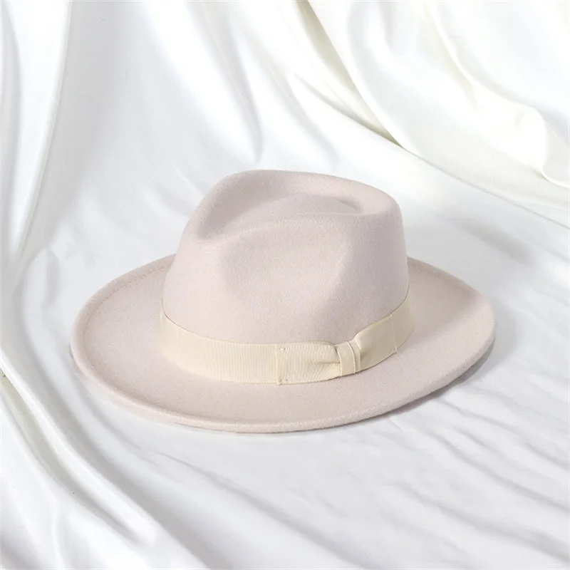 Sombrero fedora hat bow heart hat felt hat small upturned brim men\'s top hat vintage jazz hat gorras para hombres