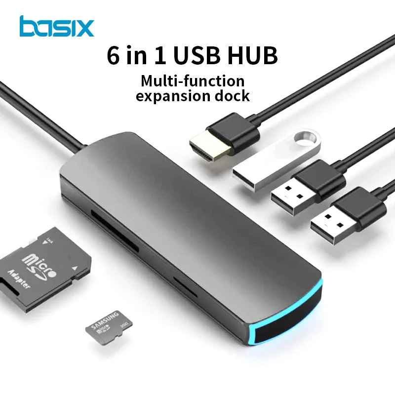 

USB C HUB Type C to HDMI-compatible USB 3.0 Dock Station USB Chub 4K for MacBook Pro Air M1 Air M2 iPhone 15 Pro/Pro Max, XPS
