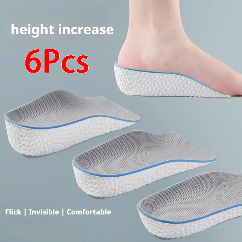 Höhe erhöhende halbe Einlegesohle, weiche, bequeme Einlegesohle, Ferse, stoßdämpfende Sport-Einlegesohle, 1 Paar