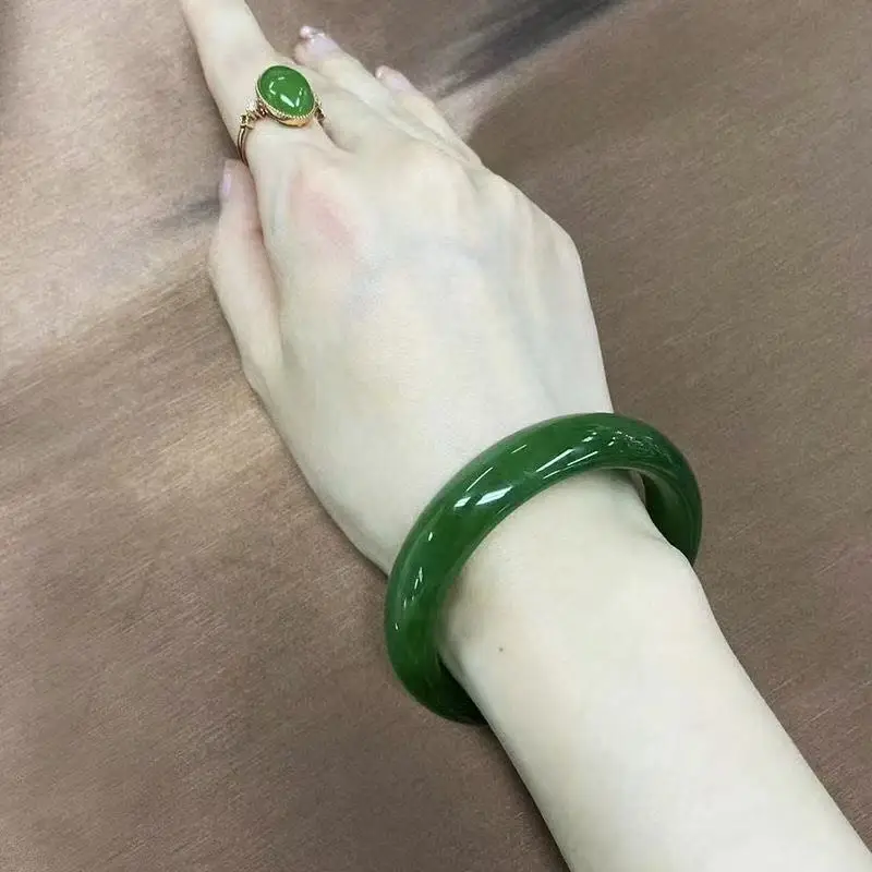 

Green dark bracelet glass synthetic glazed women's high-end turquoise jade bracelet