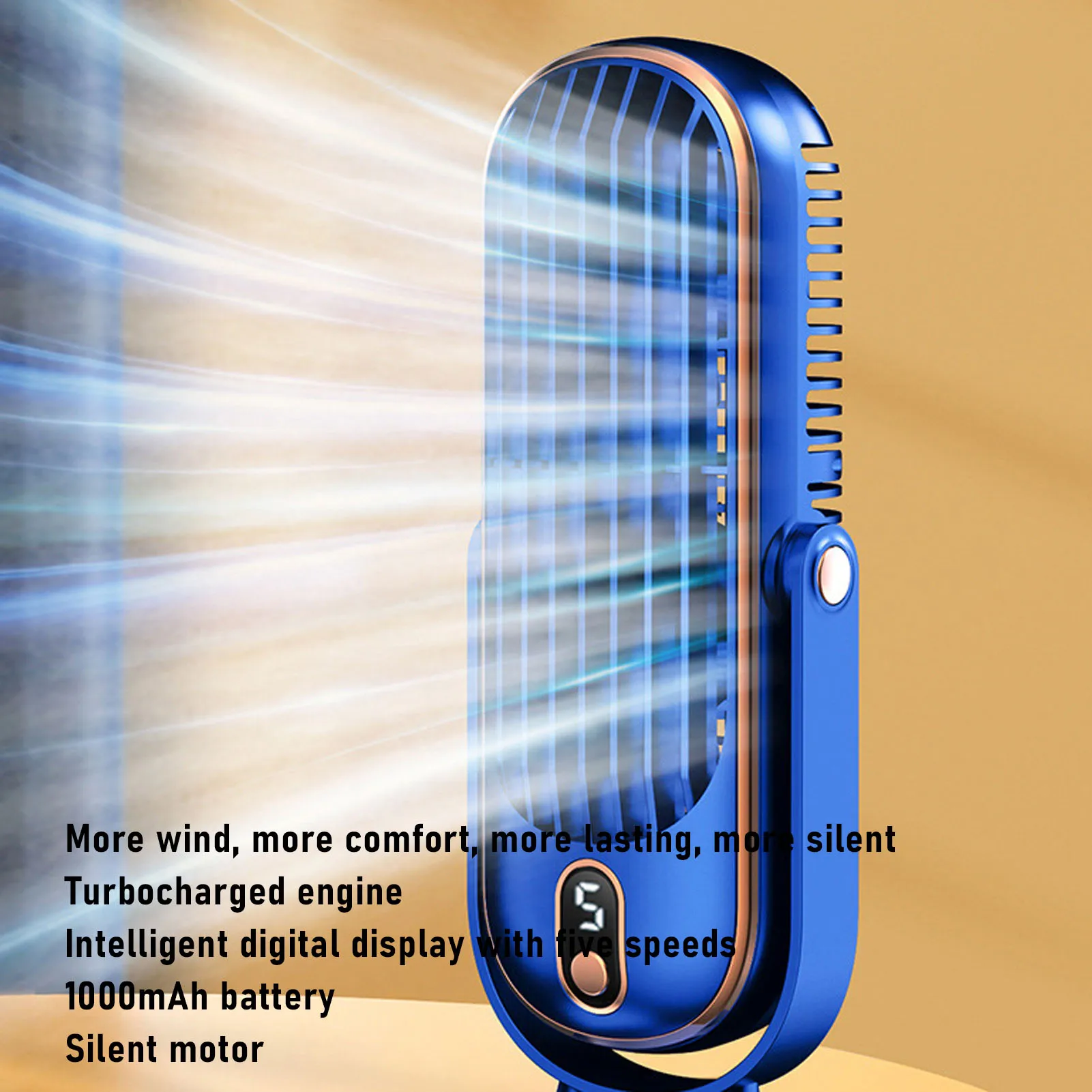 

Настольный башенный вентилятор, 5-скоростной бесщеточный двигатель, перезаряжаемый через USB портативный настольный вентилятор для дома, кухни, перезаряжаемый настольный вентилятор для дома