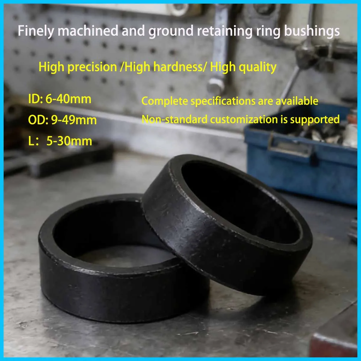 

Precision machined and ground carbon steel support seat retaining ring bushing adjustment interval ring shaft steel sleeve