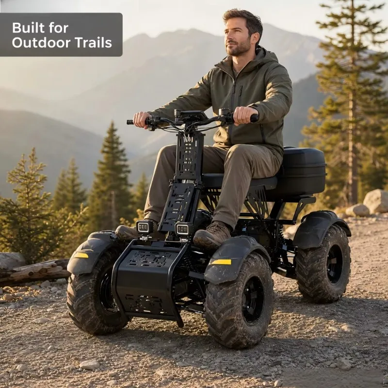 Hot Sale 8000W High Power 4WD All Terrain Electric Off Road Vehicle, Foldable Handle OEM ODM