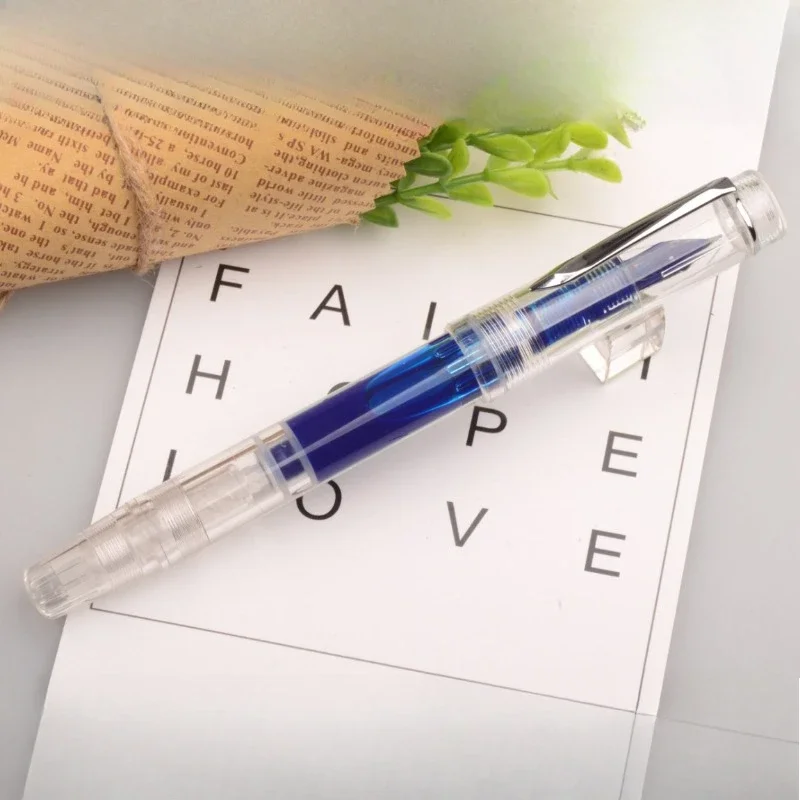 

Caliarts Ego 2 Transparent Piston Fountain Pen EF F 0.38MM 0.5MM Nib, Beautiful Patterns Stationery Supplies Writing Ink Pens