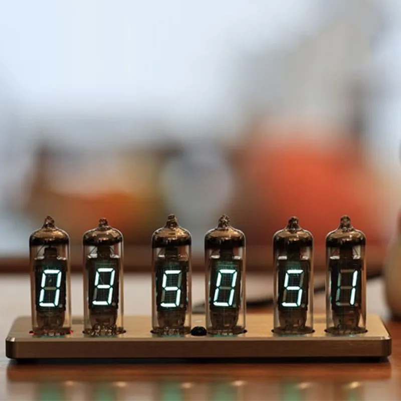 Nixie Tube Table Clock Digital Desk Watch Aesthetic Luxury Vacuum Tubes Tabletop Clocks Modern Decorative Silent Desktop Watches