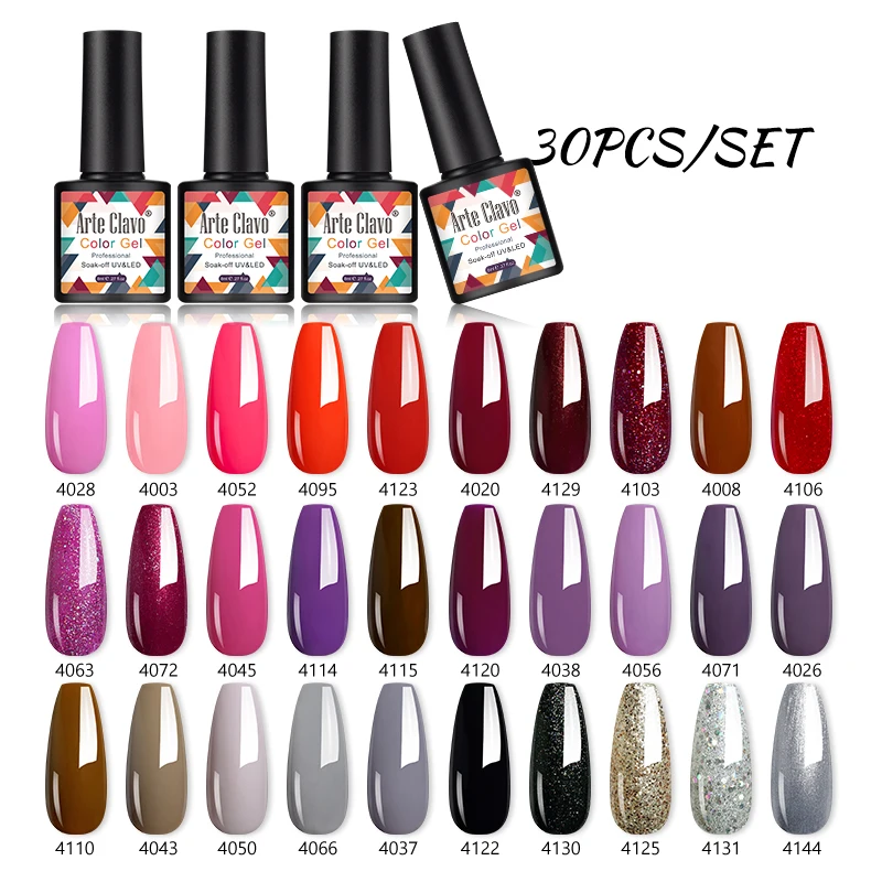 Arte Clavo 8ml Nail Art 30pcs/Set Gel Nail Polish Vernis Lakiery Hybrydowe For Manicure Gel Polish Kit UV Gel Varnishes Soak Off