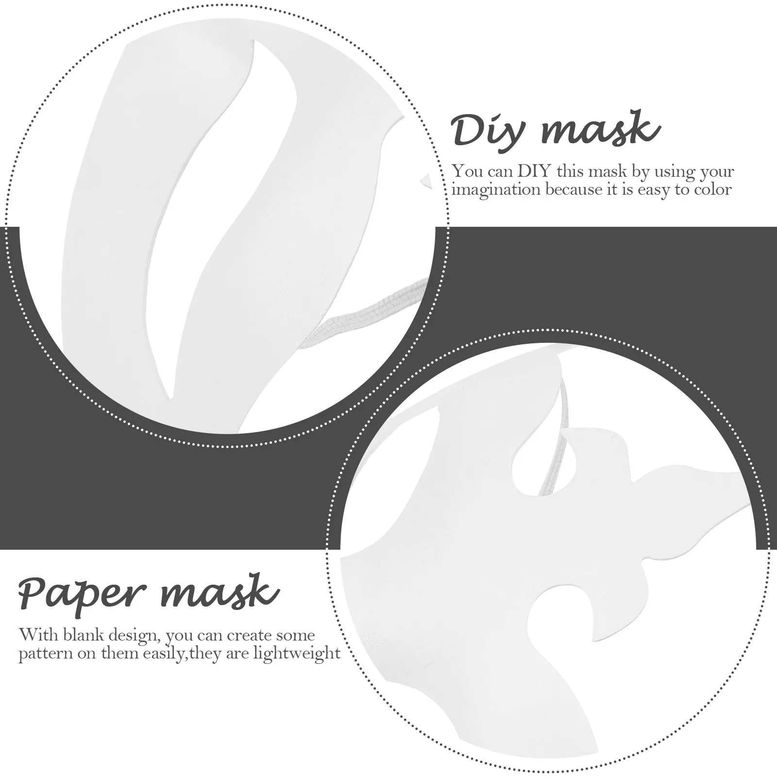 

6Pcs DIY Face Mask Kit Unpainted Lightweight Paper Masks for Children Creative Art Projects School Events Costume Parties