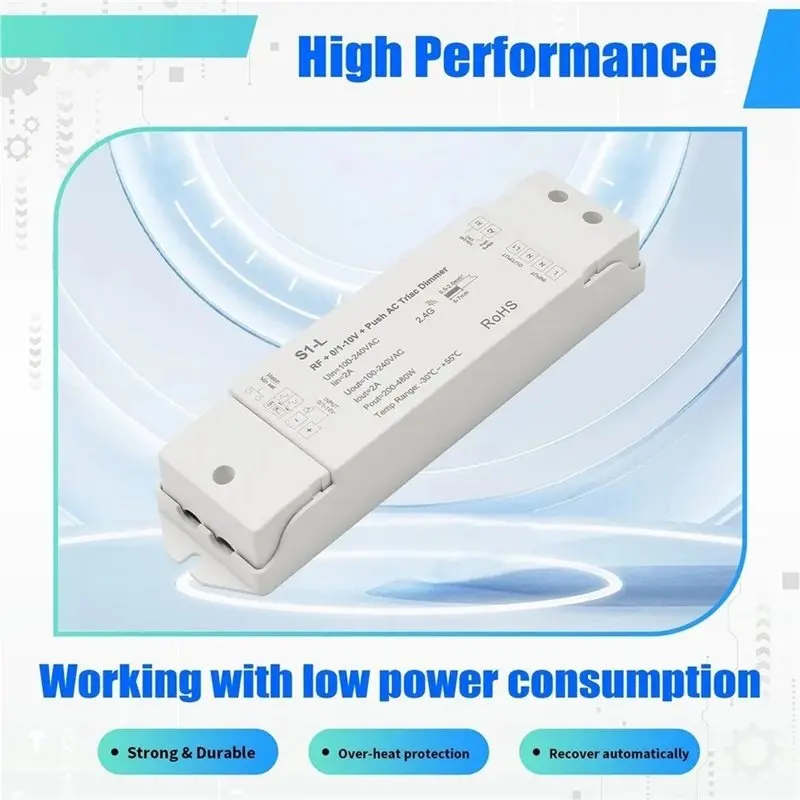 [NEWA08R】 AC Triac Dimmer Push Switch Dimming 2.4G RF Remote For 0/1-10V For Single Color Dimmable LED Lamps