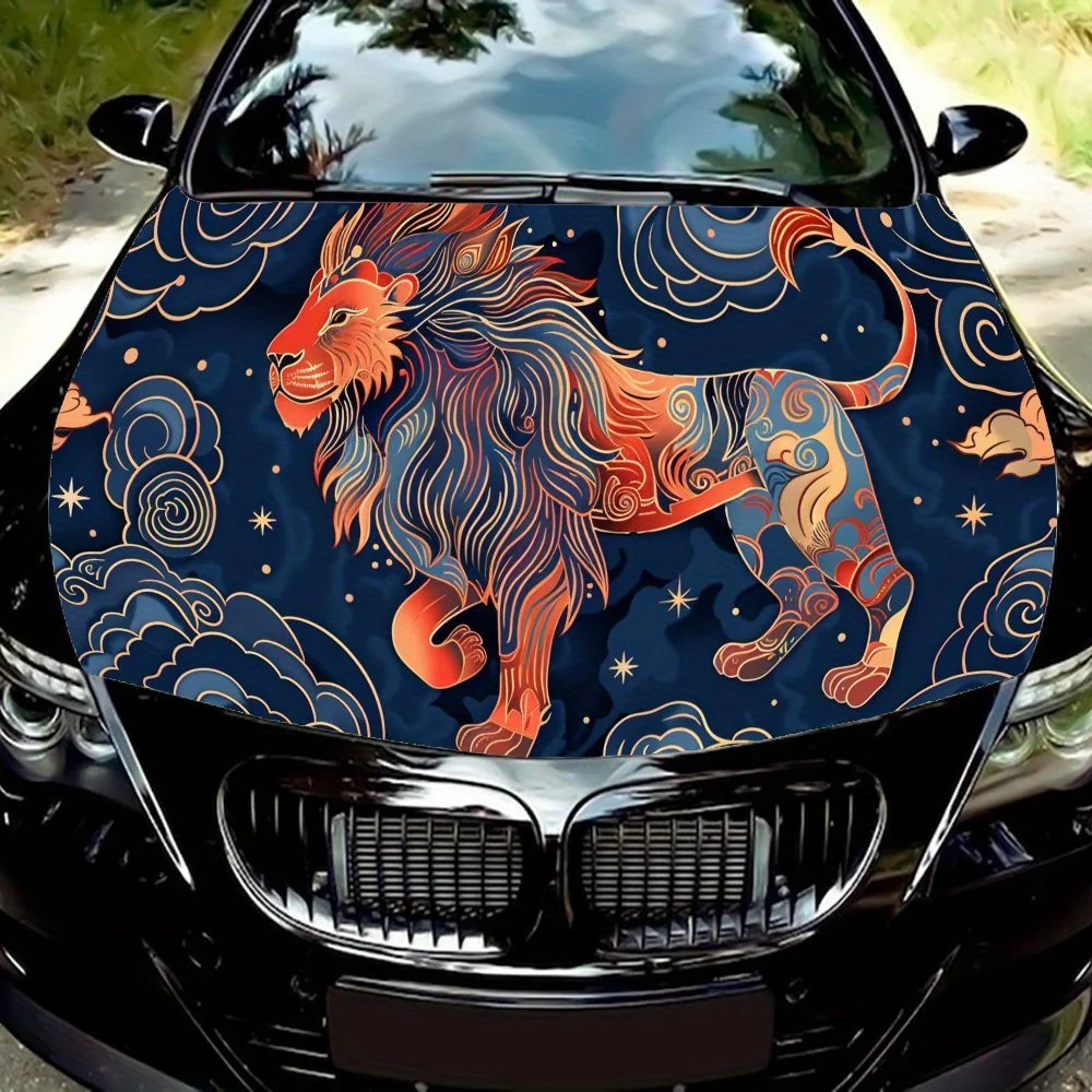 

Myth Lion Print car hood stickers, waterproof self-adhesive, scratch resistant, easy to stick, durable car PVC stickers, car dec
