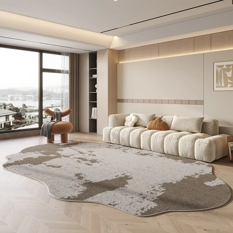 

Light Luxury Rugs for Bedroom Thick Plush Bedside Rug Irregular Shape Living Room Decoration Carpet Fluffy Soft Study Floor Mat