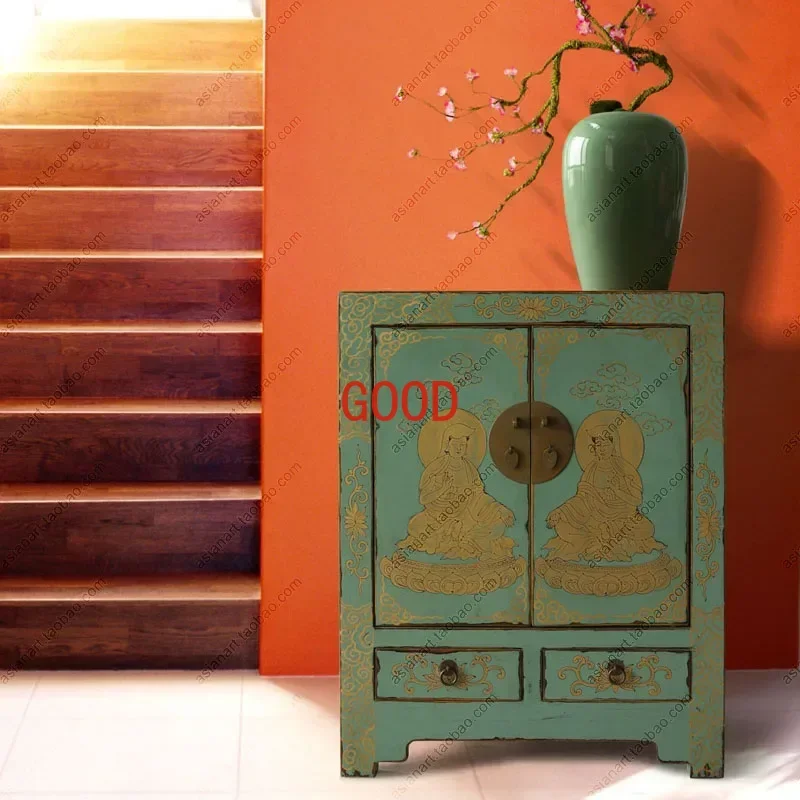 

Household Small Narrow Door Storage Solid Wood Entrance Corridor New Chinese Style Shoe Cabinet