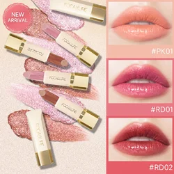 FOCALLURE-bálsamo labial con purpurina, 8 colores, brillo de labios, lápiz labial hidratante, larga duración, resistente al agua, cosméticos de maquillaje para el cuidado de los labios