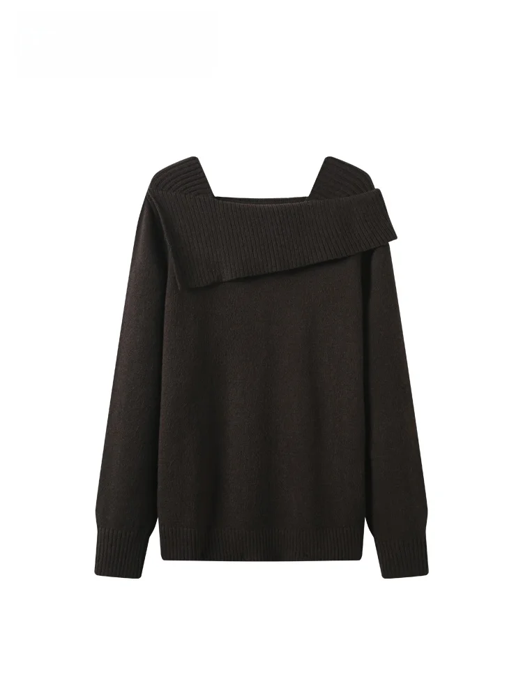 

Soft Long Sve Knitted Sweater Women's plus Size One-oulder Korean Sle Loose Fit Autumn Faion Comfortable Nylons